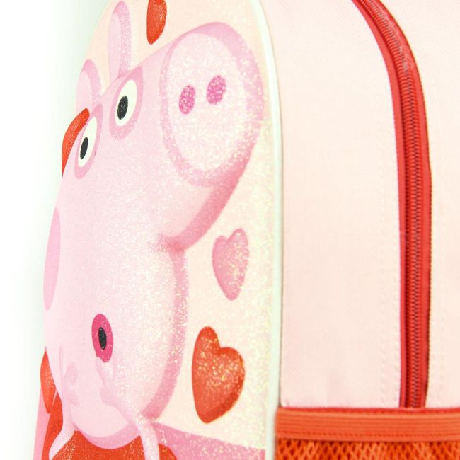 Rucsac Cerda Peppa Pig 3D Premium, 25 x 31 x 10 cm, roz/rosu