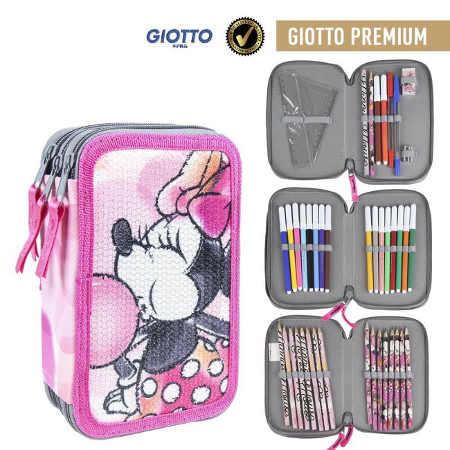 Penar echipat Minnie Mouse cu 3 compartimente, 42 piese