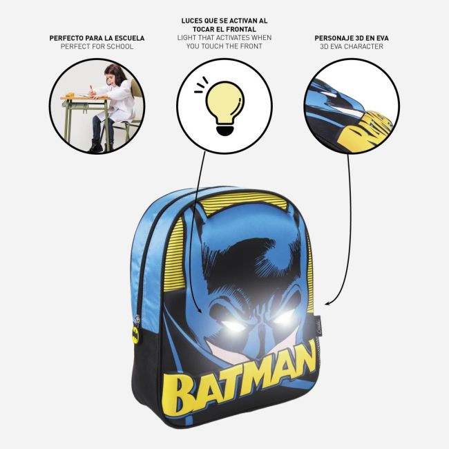Rucsac Batman 3D cu luminite, 25x31x10 cm