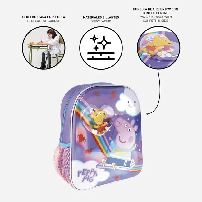 Rucsac Peppa Pig Confetti, 25x31x10 cm