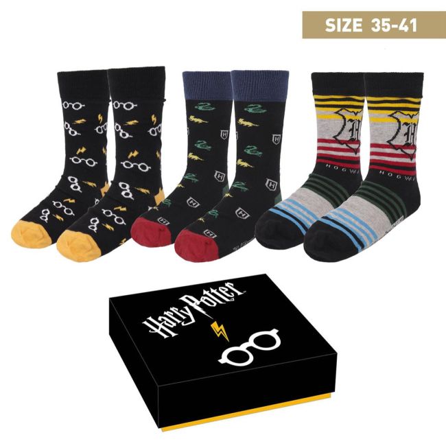 Set 3 perechi sosete Harry Potter, 35-41