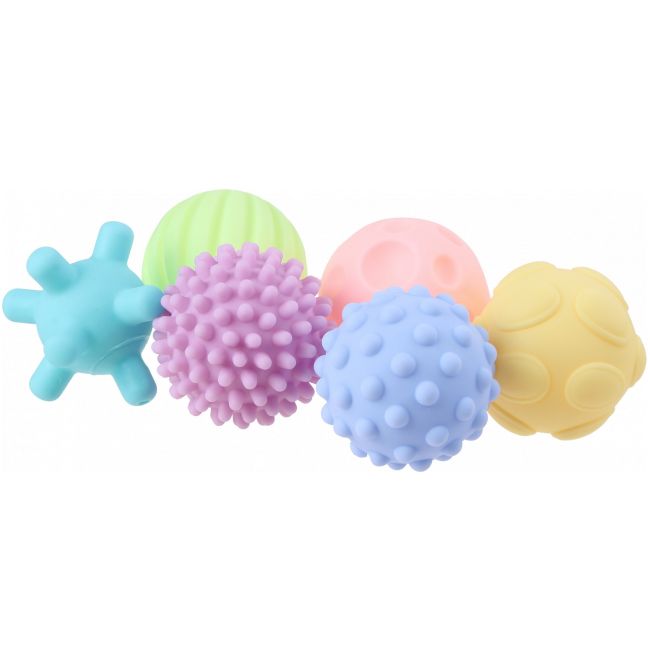 Set 6 mingi din cauciuc pentru baie / dezvoltare senzoriala