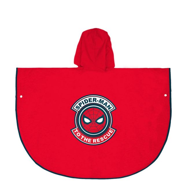 Pelerina de ploaie tip poncho, Spiderman, Rosu, 5 - 6 ani