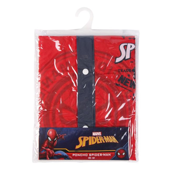 Pelerina de ploaie tip poncho, Spiderman, Rosu, 5 - 6 ani