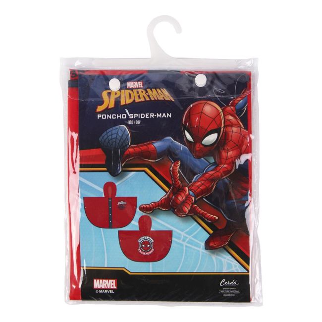 Pelerina de ploaie tip poncho, Spiderman, Rosu, 5 - 6 ani