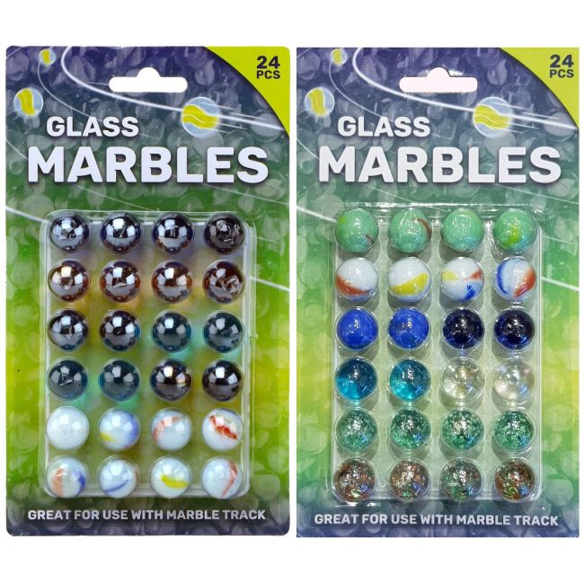 Set 48 de bile multicolore din sticla, 16 mm