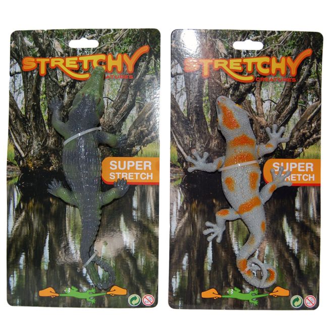 Set 2 crocodili super elastici din silicon, kaki/gri, 25 cm