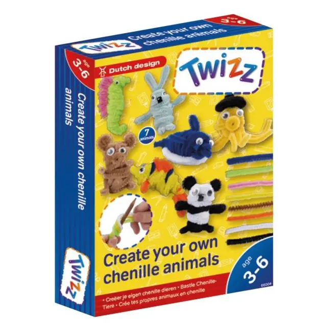 Set creativ cu snururi plusate, 7 modele - animale