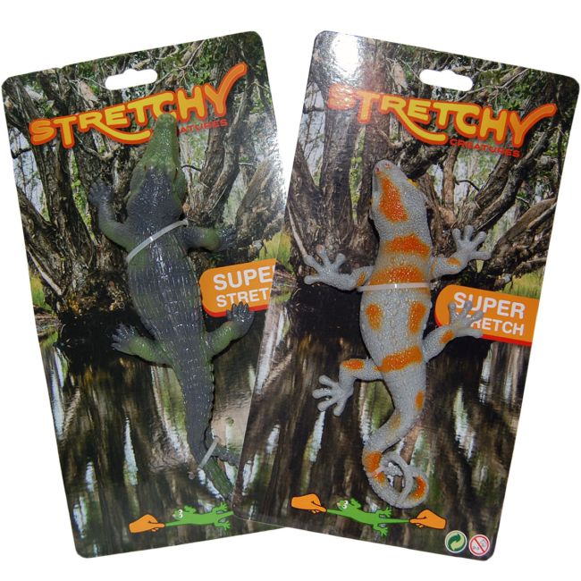 Set 2 crocodili super elastici din silicon, kaki/gri, 25 cm