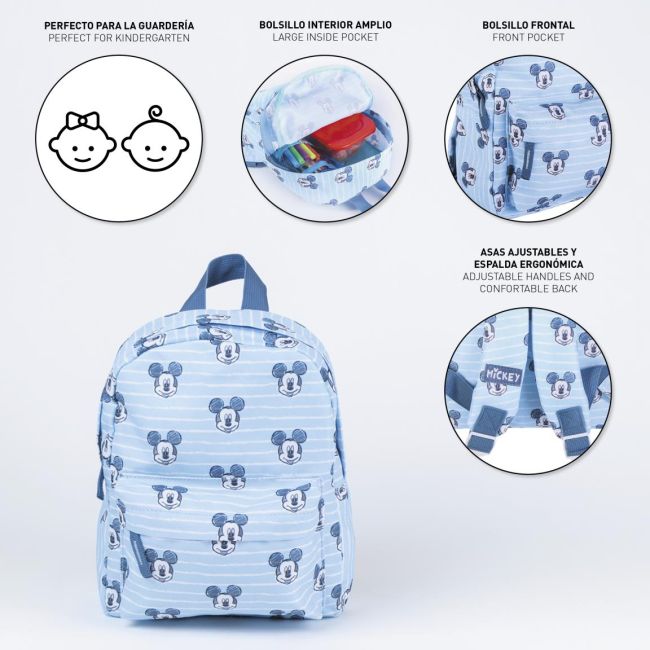 Rucsac Mickey Mouse cu buzunar frontal, 9x20x27 cm