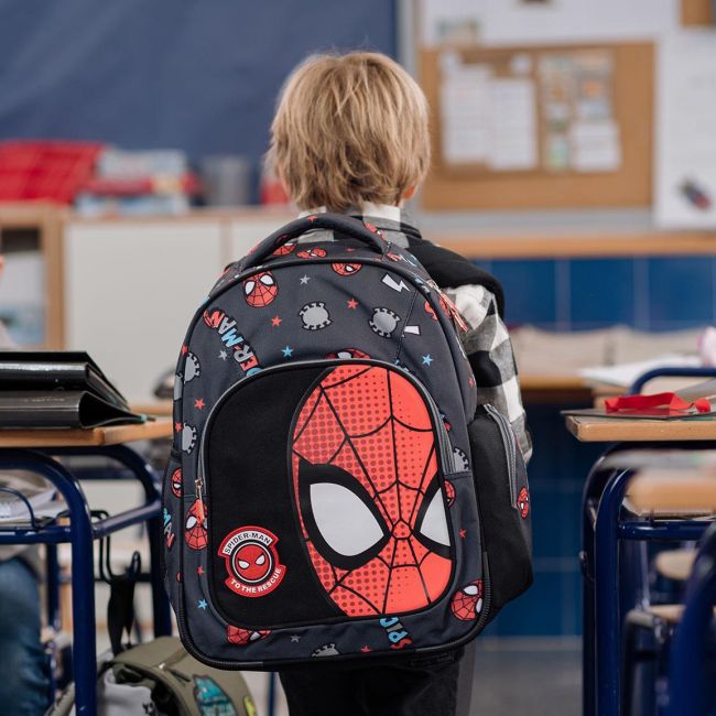 Rucsac Spiderman cu buzunar frontal, 32x42x15 cm