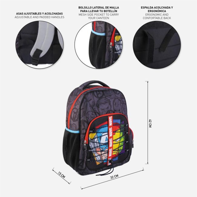 Rucsac Marvel Avengers cu buzunar frontal, 32x42x15 cm