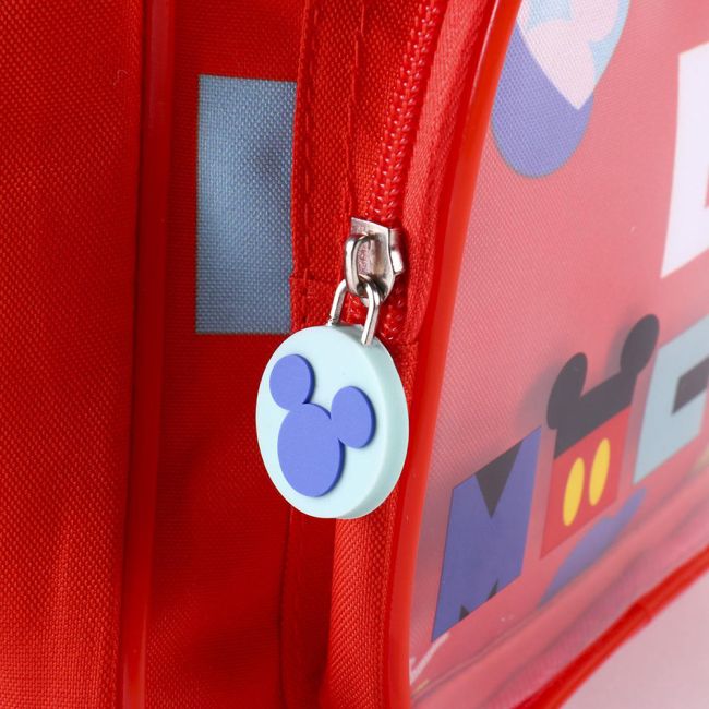 Rucsac Mickey Mouse cu buzunar transparent, 25x30x12 cm