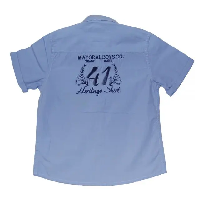 Camasa bleu cu maneci scurte si imprimeu (3109), 6 ani / 116 cm