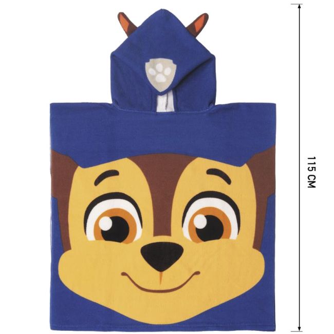 Prosop poncho cu gluga, Paw Patrol, 50 x 115 cm