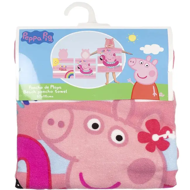 Prosop poncho cu gluga, Peppa Pig Summer Fun, 50 x 115 cm