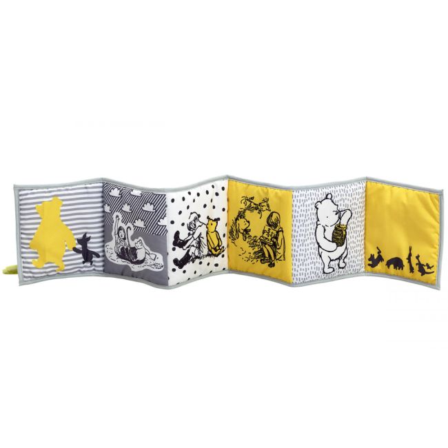 Jucarie - carte Winnie the Pooh cu doua fete pentru dezvoltare senzoriala