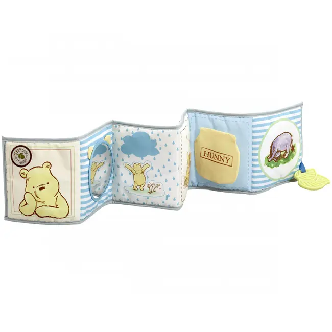 Jucarie - carte Winnie the Pooh cu doua fete pentru dezvoltare senzoriala