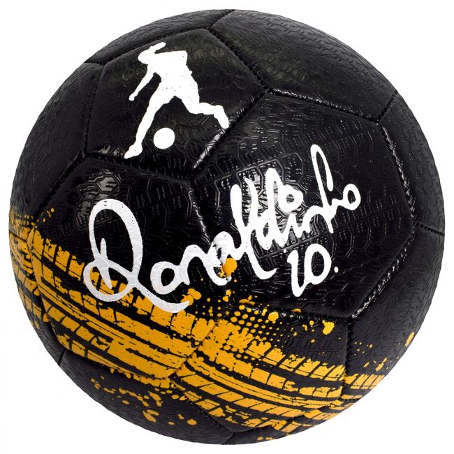 Minge de fotbal Ronaldinho, marimea 5, negru/galben