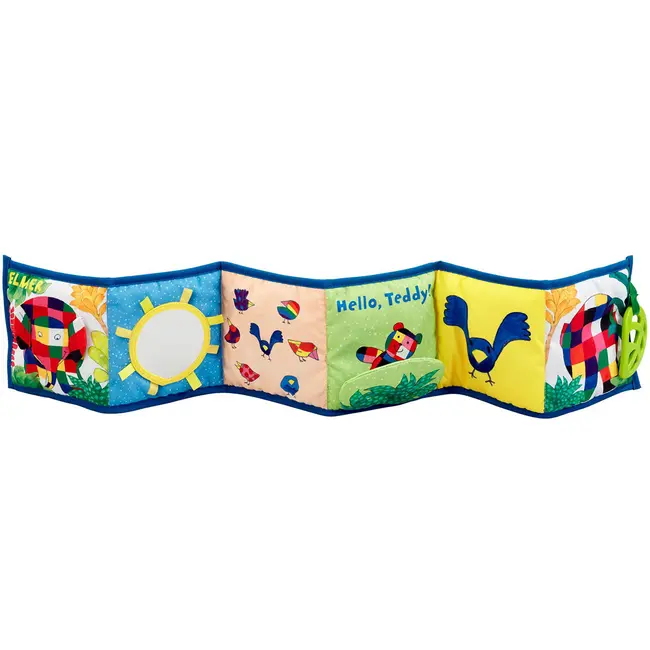 Jucarie - carte Elmer cu doua fete pentru dezvoltare senzoriala