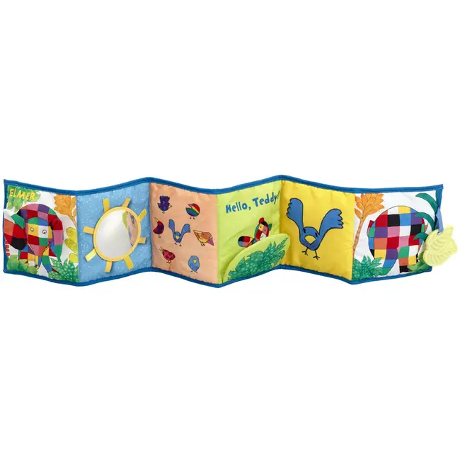 Jucarie - carte Elmer cu doua fete pentru dezvoltare senzoriala