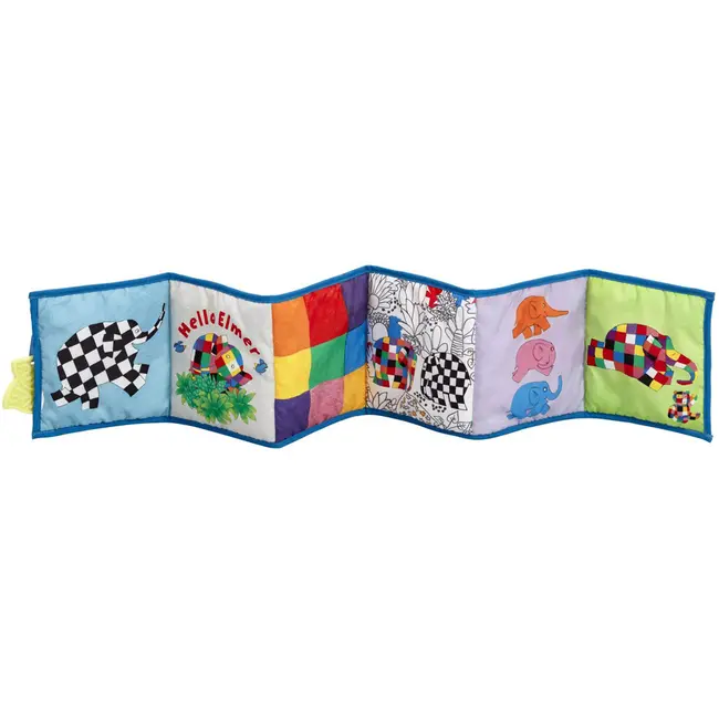 Jucarie - carte Elmer cu doua fete pentru dezvoltare senzoriala