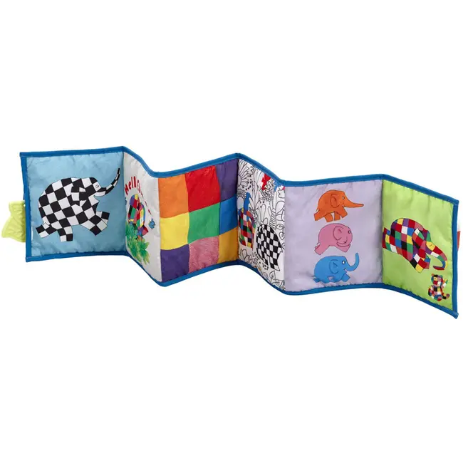 Jucarie - carte Elmer cu doua fete pentru dezvoltare senzoriala