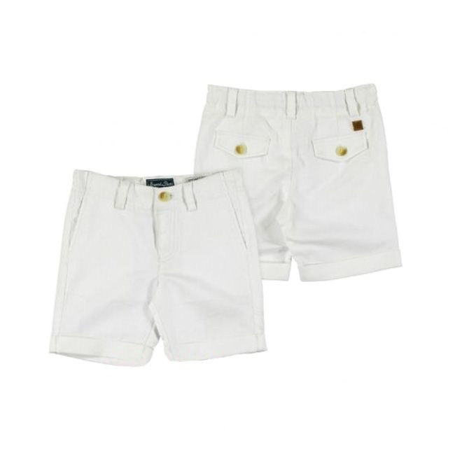 Pantaloni scurti albi din in (3203), 9 ani / 134 cm