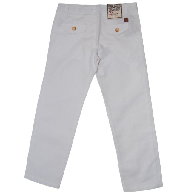 Pantaloni albi din in (3527), 9 ani / 134 cm