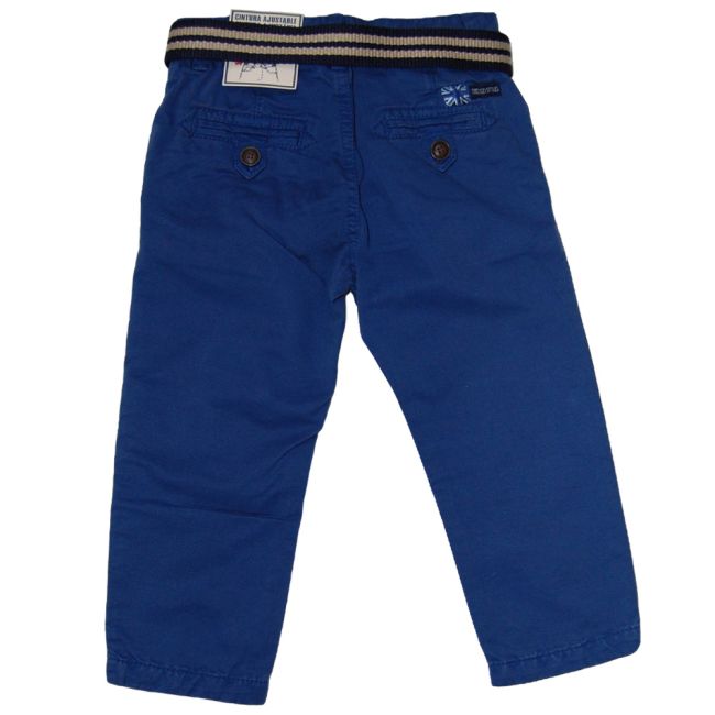 Pantaloni albastri din doc si curea textila (4525), 9 ani / 135 cm