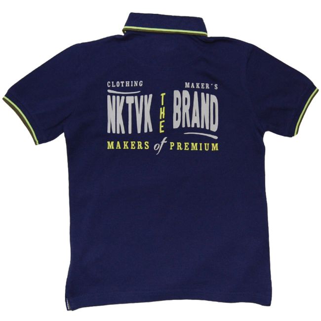Tricou polo bleumarin cu maneca scurta si imprimeu (6140), 10 ani / 140 cm