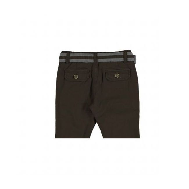 Pantaloni maro din doc si curea textila (4533), 6 ani / 116 cm
