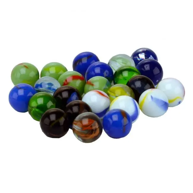 Set 24 de bile multicolore din sticla, 16 mm