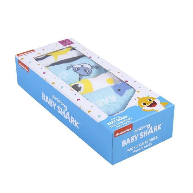 Set 5 perechi sosete Baby Shark, marimea 17/18