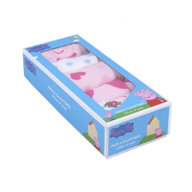 Set 5 perechi sosete Peppa Pig, marimea 17/18