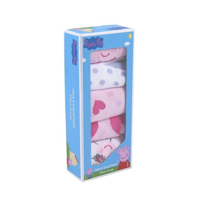 Set 5 perechi sosete Peppa Pig, marimea 19/20