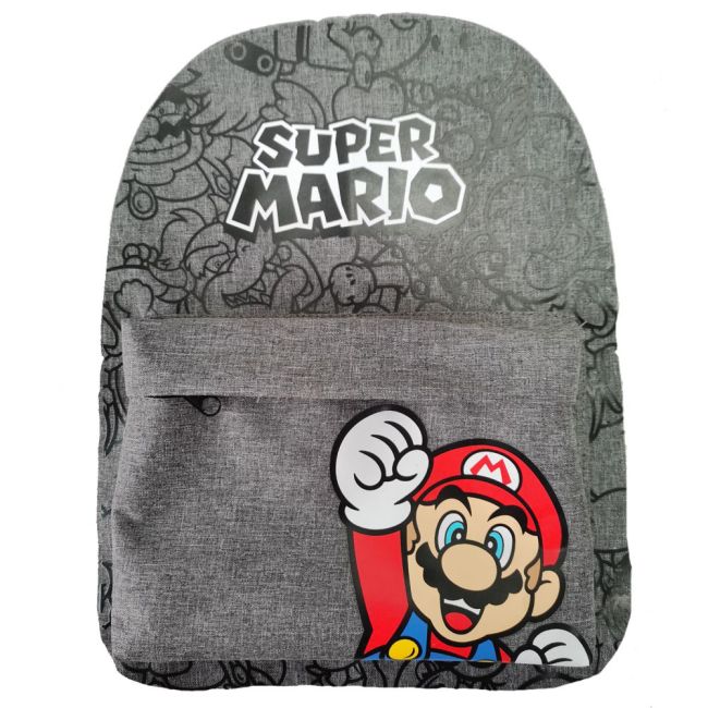 Rucsac Super Mario cu buzunar frontal, 32x25x10 cm