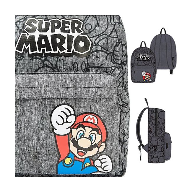 Rucsac Super Mario cu buzunar frontal, 32x25x10 cm