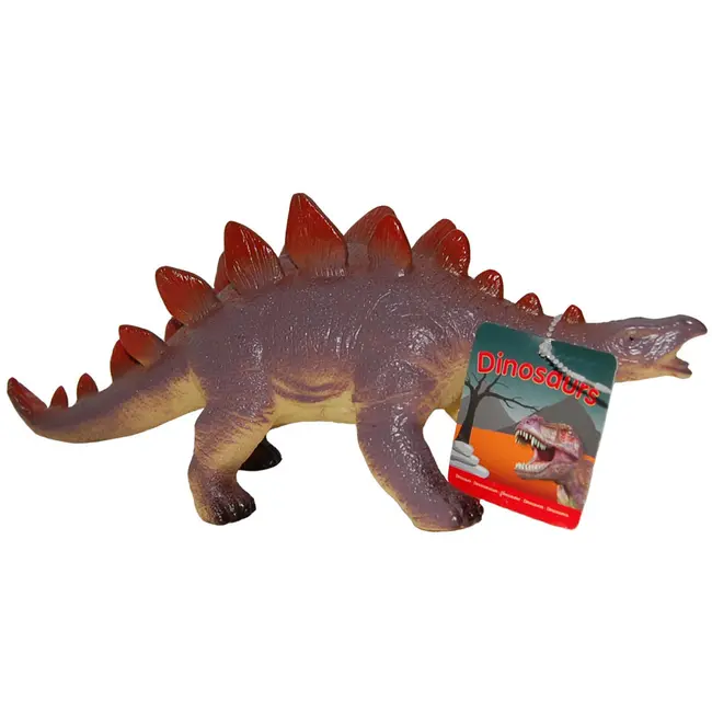 Set 2 figurine dinozauri din cauciuc, Triceratops si Stegosaurus, 32-34 cm