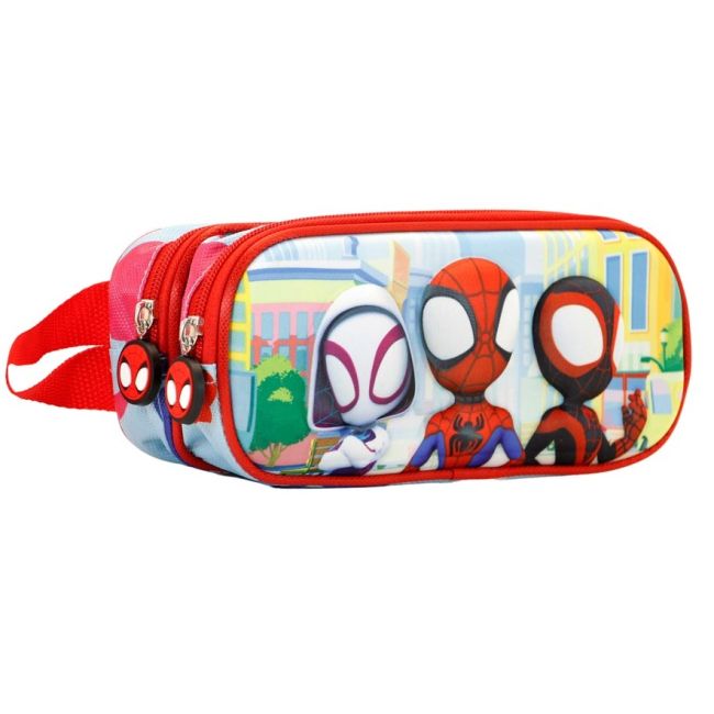 Penar 3D Spiderman Traffic cu 2 compartimente, 22x9.5x8 cm
