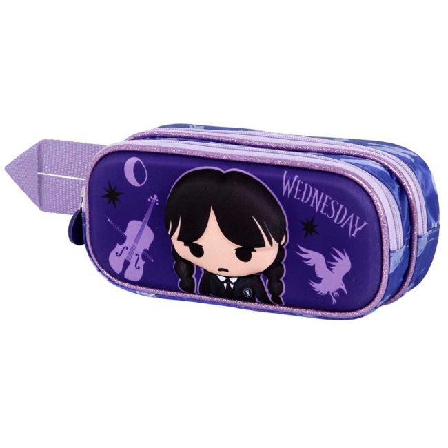 Penar 3D Wednesday Chibi cu 2 compartimente, 22x9.5x8 cm