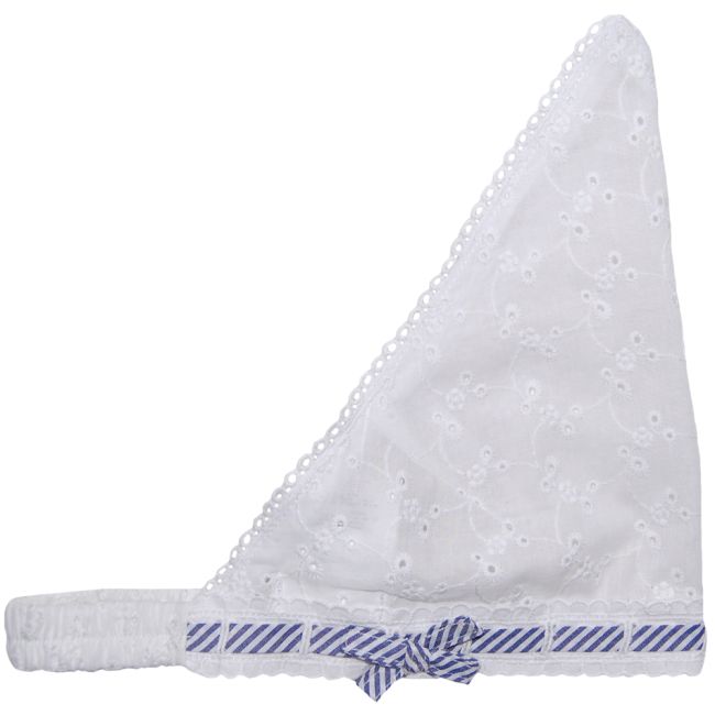 Bandana alba cu broderie englezeasca (10261), 17 x 22 cm