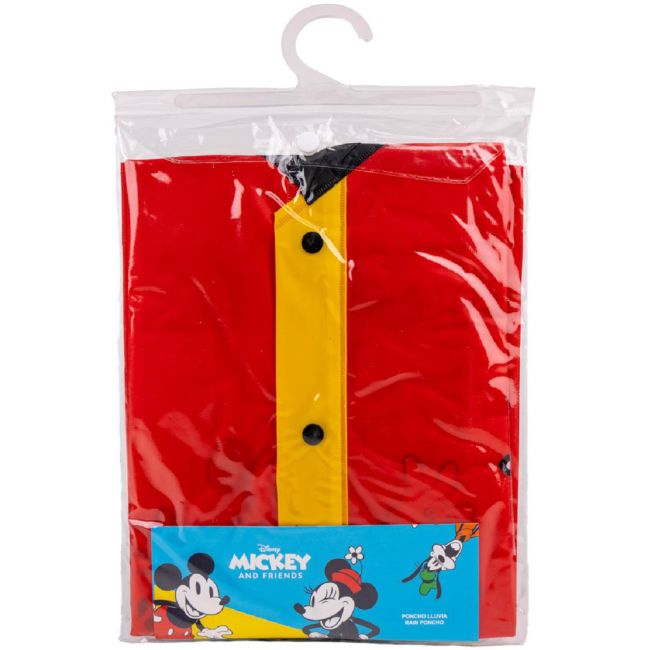 Pelerina de ploaie tip poncho, Mickey Mouse, Rosu, 3 - 4 ani