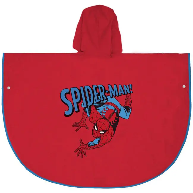 Pelerina de ploaie tip poncho, Spiderman, Rosu, 5 - 6 ani