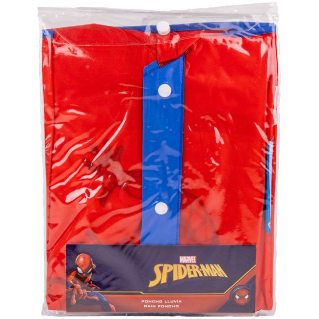 Pelerina de ploaie tip poncho, Spiderman, Rosu, 5 - 6 ani