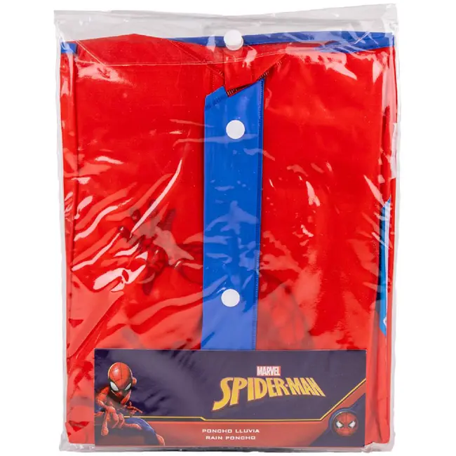 Pelerina de ploaie tip poncho, Spiderman, Rosu, 5 - 6 ani