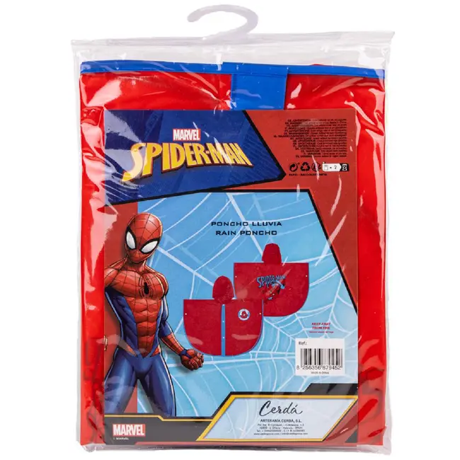 Pelerina de ploaie tip poncho, Spiderman, Rosu, 3 - 4 ani