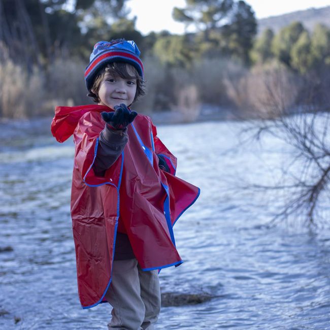 Pelerina de ploaie tip poncho, Spiderman, Rosu, 5 - 6 ani