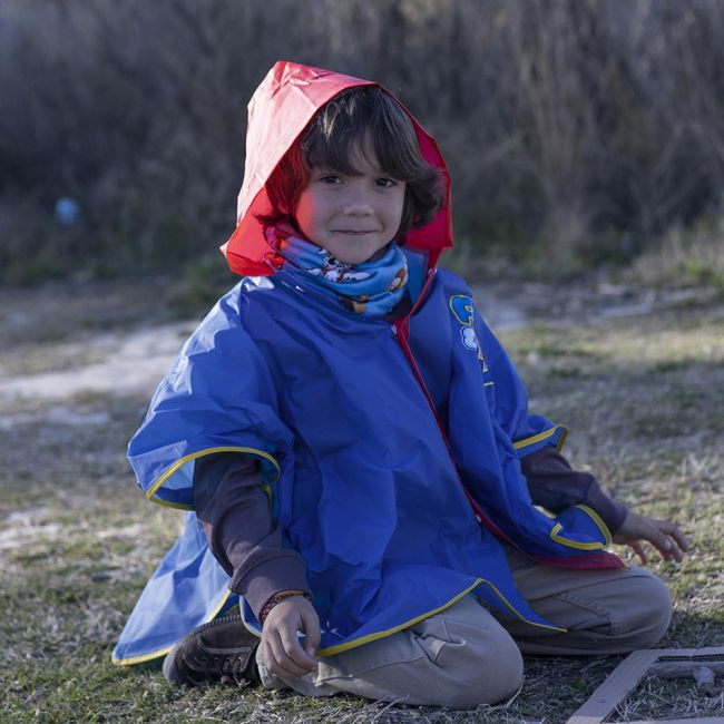 Pelerina de ploaie tip poncho, Paw Patrol, Albastru, 3 - 4 ani