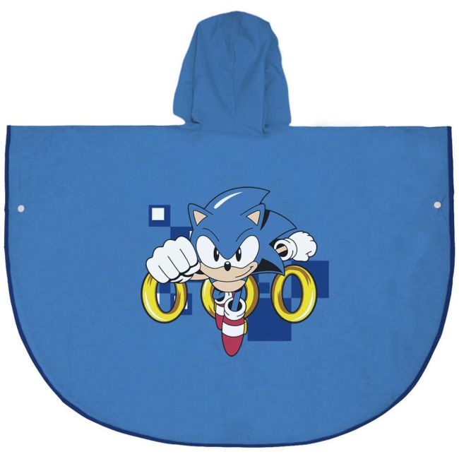 Pelerina de ploaie tip poncho, Sonic, Albastru, 3 - 4 ani